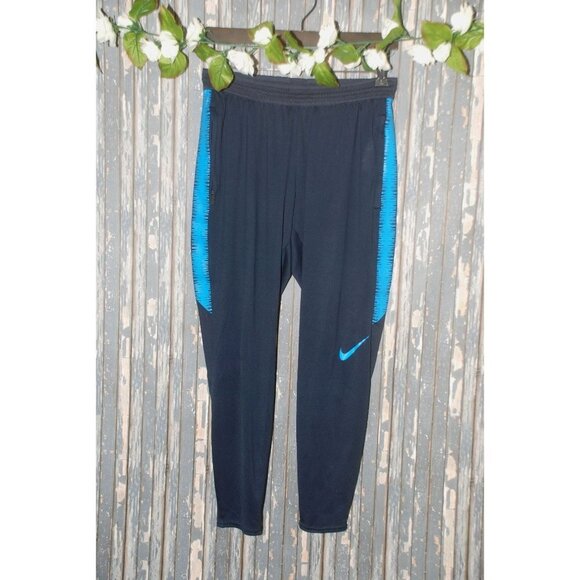 Nike Dri-Fit Ladies Blue Leggings Size S Stretch Zipper Pockets Activewear Gym - Picture 2 of 8
